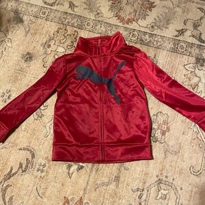 Puma Kids Red Jacket with Black Logo